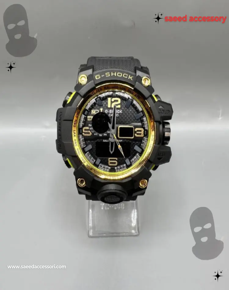 ساعت جی شاک  G-SHOCK مشکی نوار  طلایی